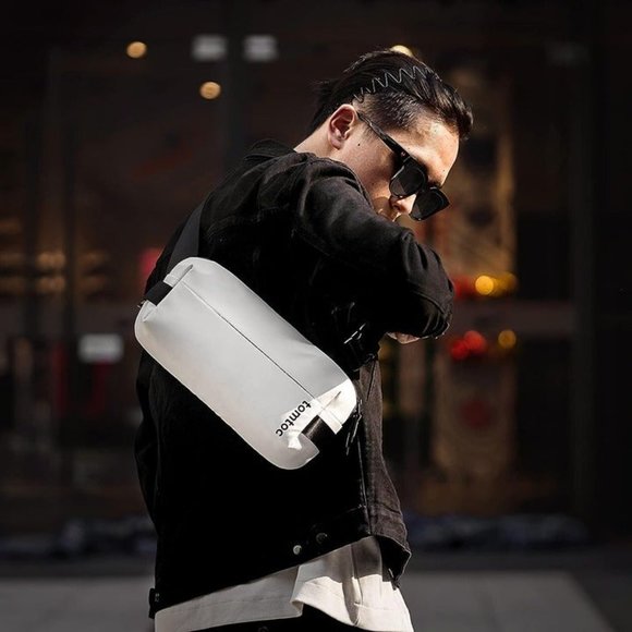 White Crossbody EDC Minimalist Bag For Men,